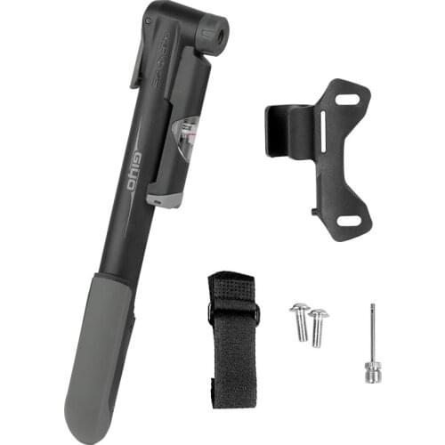 Giyo GP-61S Telescopic Bicycle Pump W/in-line Gauge Fits Schrader Presta Cycling MTB Ball Portable Pocket Mini Air Inflator