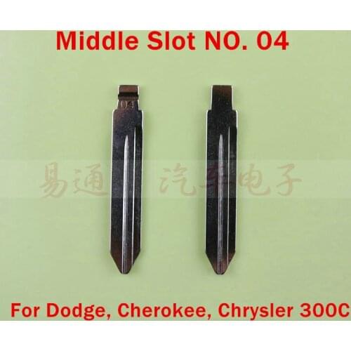 Middle Slot NO. 04 Car Remote Key Blade For Dodge, Cherokee, Chrysler 300C Modified Flip Remote Key Shell Blade Repacemet