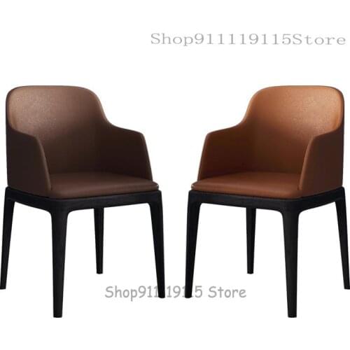 Customized Dining Chair Household Solid Wood Luxury Armchair Back Stool Modern Simple Hotel Restaurant Network Red Nordic Chair