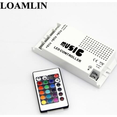 LED RGB Music Voice-Activated Wireless Infrared Remote Control 12-24V 24-Key LED Controller Dimmable For 3528 5050 RGB LED Strip