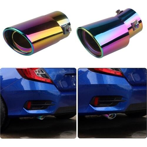 Universal Car Automobile Exhaust System Muffler Tip Stainless Steel Pipe Chrome Trim Vehicle Rear Tail Throat Liner Accessories