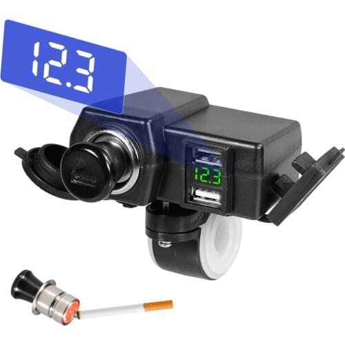 Waterproof Motorcycle Charger for mobile phone 4.2A Moto Handlebar Dual USB Charging Socket Power Charger With switch Voltage