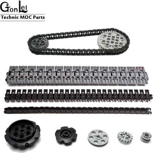 100Pcs/lot High-Tech Link Chain with Beveled Reinforced Edge Building Block MOC Brick Part Set 3711 57518 Motorcycle Tank Chain