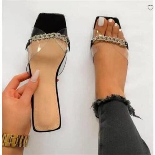 Women Summer Slippers Flats Rhinestone Female Shoes Casual Bling Ladies Slides Plus Size Beach