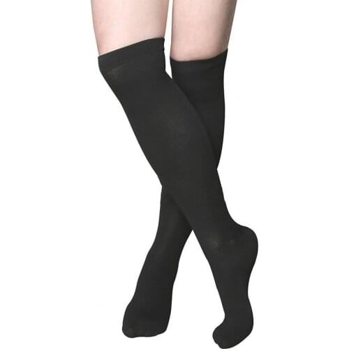 Women Solid Color Sports Compression Stockings Cycling Running Knee Length Socks