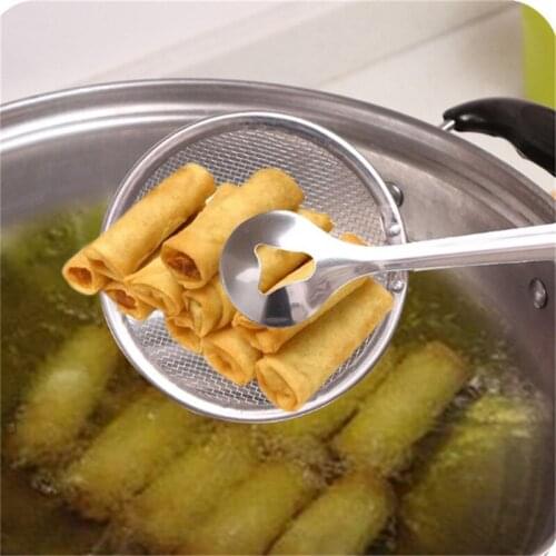 1pcs Kitchen Accessories Stainless Steel Fried Food Fishing Oil Scoop Kitchen Gadget and Barbecue Brush Colanders Strainers