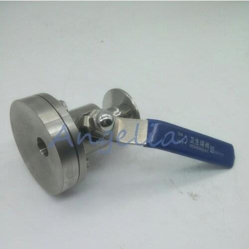 2" Stainless Steel 304 Sanitary Tank Bottom Ball Valve Tri-Clamp OD 64mm