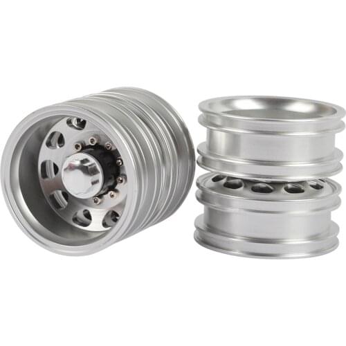 2pcs RC Aluminum Alloy Rear Tractor Trailer Wheel Rims For 1/14 Tamiya Tractor Truck Climbing Trailer Cargo Truck Car