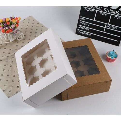 2020 Muffin Cases Cardboard Biscuit Boxes Cookie Box Packaging Box Container Baking Cake Chocolate Packaging Box Party Supplies