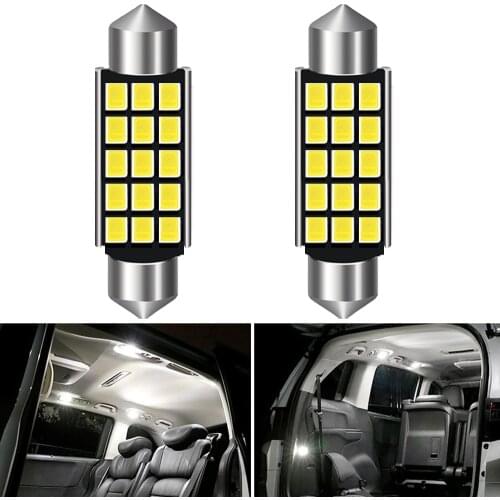 2x C5W LED Canbus Festoon 31mm 36mm 39mm 42mm for car Bulb Interior Reading Light License Plate Lamp White 6000K NO Error