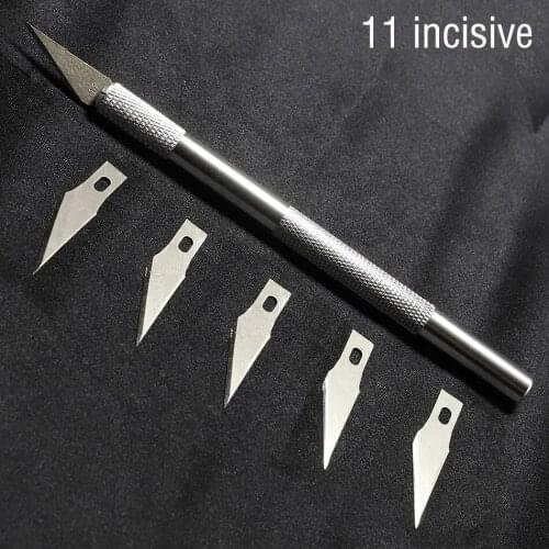 6pcs Non-Slip Scalpel Knife Tools Kit Cutter Engraving Carving knives + 5pcs Blades Mobile Phone PCB DIY Repair Hand Tools