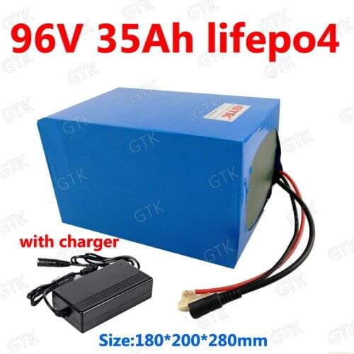GTK lithium batetry 96v 35Ah Lifepo4 battery pack BMS 32S 102V for inverter vehicle ebike scooter Motorcycle 3000W + 5A charger