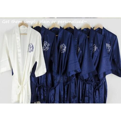 Custom satin Bridal sleepwear Mother of the groom robe personalised hen night dress robe maid of honor kimono bathrobe silk Robe