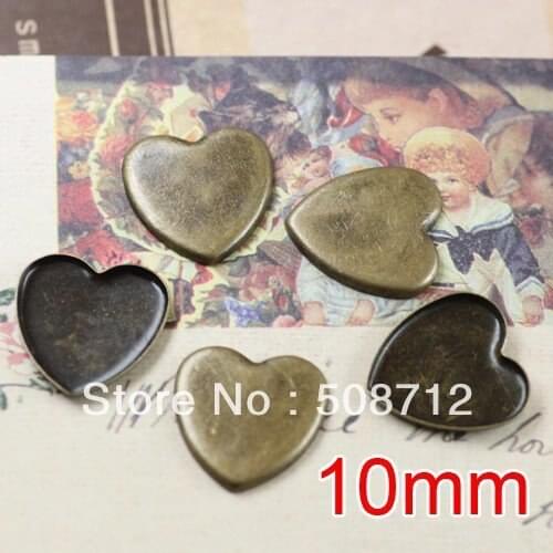 Free shipping!!! Lead Free 500pcs/lot Inside size 10mm bronze color square Cameo Base Settings,Pendant pendant