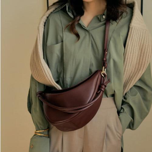 Designer Crossbody Bags for Women Knotted Strap Shoulder Bag Women Luxury Pu Leather Womens Handbags Solid Hand Bag