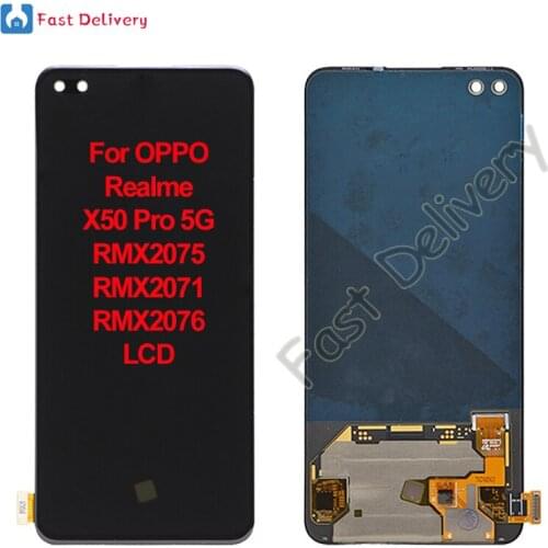 For OPPO Realme X50 Pro 5G RMX2075 RMX2071 RMX2076 LCD Display Touch Screen Digitizer Assembly Replacement Accessory 100% Tested