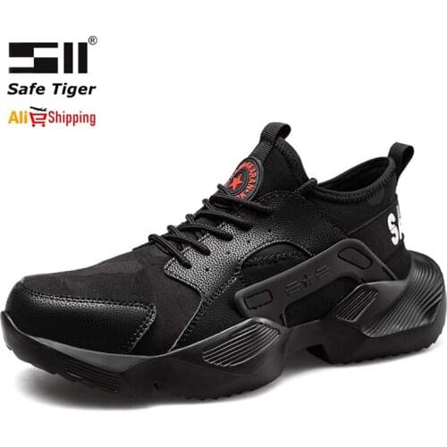 Mens Breathable Work Shoes Anti-smash Safety Shoes Industrial & Construction Shoes for Work Steel Toe Boots
