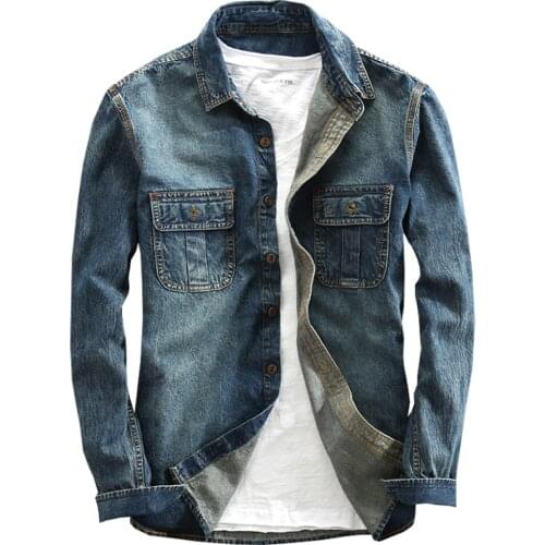 Vintage Casual Boys Jacket Coats Slim Fit Retro Denim Jacket for Young Man Spring Autumn Zippers Solid Color Jeans Denim Coat