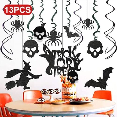 Halloween Ceiling Hanging Swirl Decoration Spiral Garland Swirl Banner Wall Bunting DIY Party Ornaments Decor Supplies Props
