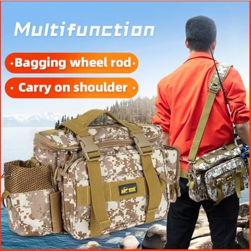 JIADIAONI Multifunctional Fishing Bag Fishing Tackle Outdoor Travel Hunting Waist Shoulder Storage Bag Portable Lure Case