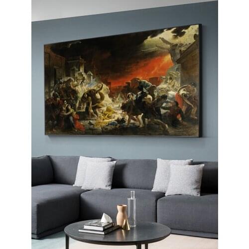 The Last Day of Pompeii oil Painting on Canvas Posters and Prints Scandinavian Wall Art Picture for living room Home Decor