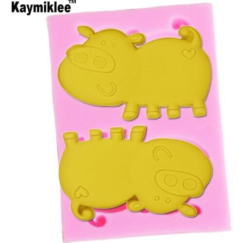 M2018 Cartoon Pig Silicone Cake Mold Non-Stick Fondant Sugar Jelly Jello Ice 3D Soap Moulds