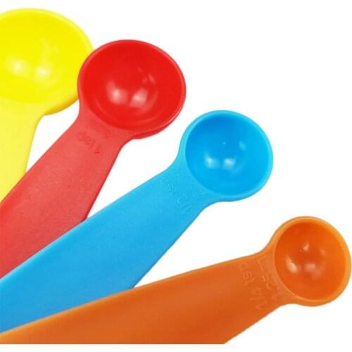 5pcs/set Measuring Spoons Colorful Plastic Measure Spoon Useful Sugar Cake Baking Spoon Kitchen Baking Measuring Tools