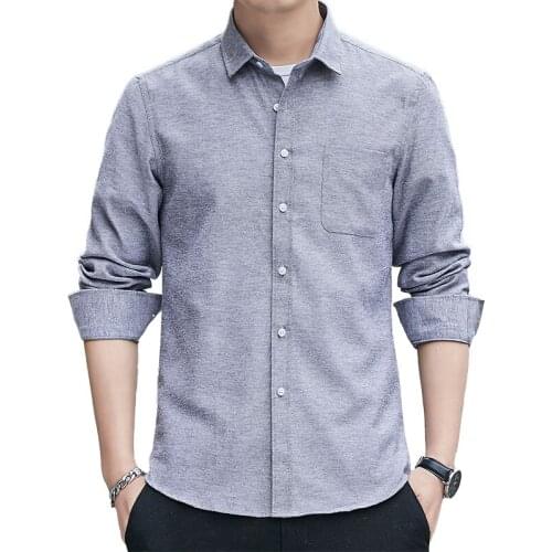 Men Dress Shirt 2021 New Autumn Mens Shirts Long Sleeve Trend Mens Casual Clothing Korean Slim Shirts Plus Size 5XL