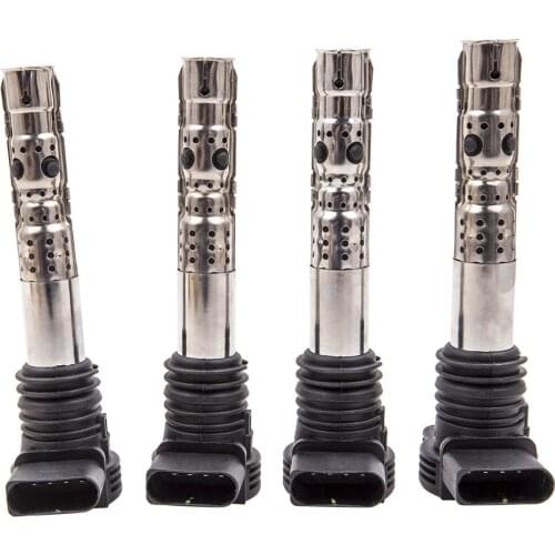4x FOR AUDI A3 8L 1.8 T QUATTRO PETROL (1999-02) IGNITION COIL PACKS PENCIL SET