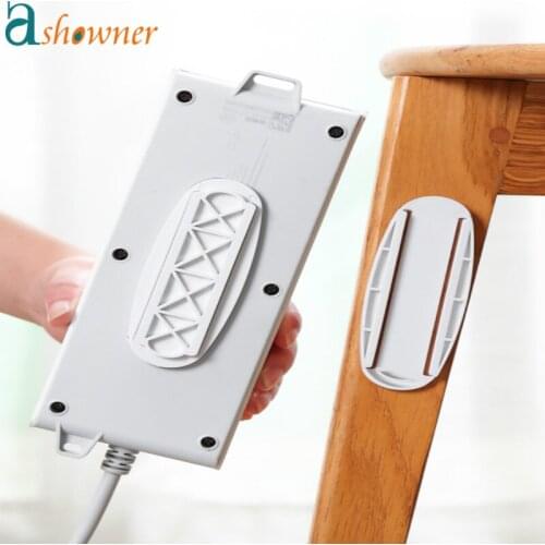 Wall-Mounted Sticker Punch-free Plug Fixer Home Self-Adhesive Socket Fixer Cable Wire Seamless Power Strip Holder Organizer