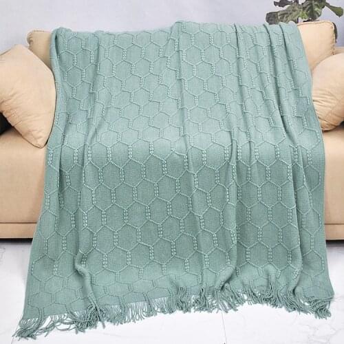 Nordic Knitted Thread Toddler Child Student Dormitory Blanket Plaid Newborn Swaddler Beach Sunscreen Cape