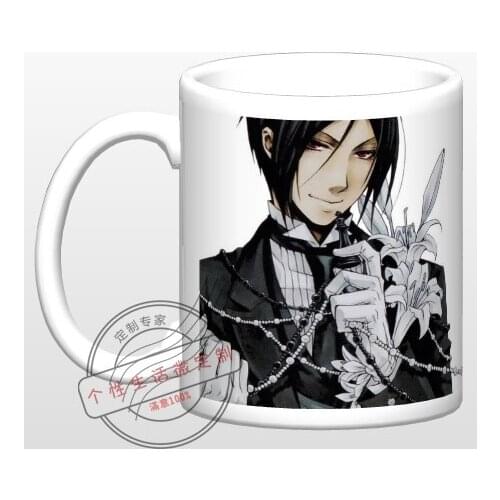 New Black Butler Sebastian Michaelis Ciel Phantomhive Ceramic Coffee Mug White Color Or Color Changed Cup