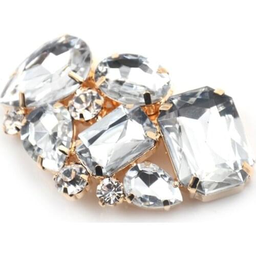 Lovely 1pcs crystal rhinestone charm metal bridal wedding high-heel shoes clips