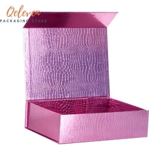Wholesale magnetic box Foldable Paper Packaging Gift Box,10pcs/lot Purple foldable gift boxes packaging magnetic
