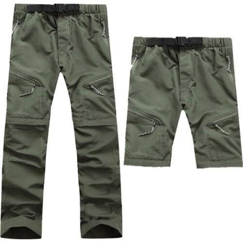 Outdoor Hiking Removable Detachable Shorts UV Protection Fishing Knee Trousers Summer Men Quick Drying Thin Breathable Pants