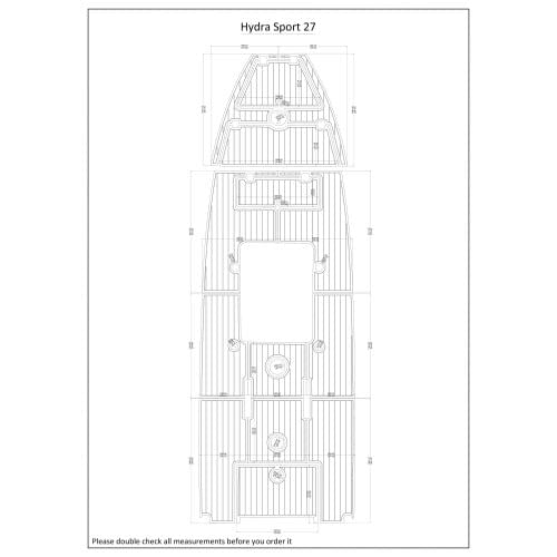 Hydra Sport 27 Swim Platform and Cockpit Boat EVA Faux Teak Deck Floor Pad