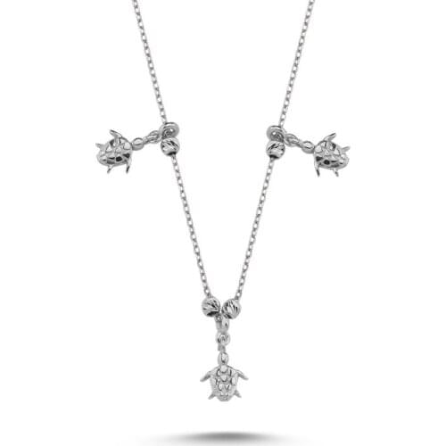 Silverlina Silver Tortoise Pattern Sterling Dangle Necklace