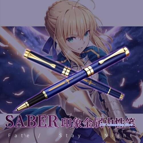 Anime Fate/Grand Order Altria Pendragon FGO Metal Stationery Sign Ballpoint Gel Pen Student Yuji Itadori Rollerball Pen Cosplay