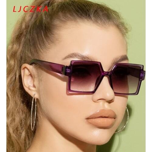 Vintage Cat Eye Sunglasses Women Brand Designer Oversized Square Eyeglasses Female Ladies Sexy Gradient Glasses Oculos De Sol