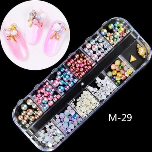 Nail Rhinestones Colorful Crystal Jewelry Mixed Size Nail Studs Manicure Nail Art Decorations
