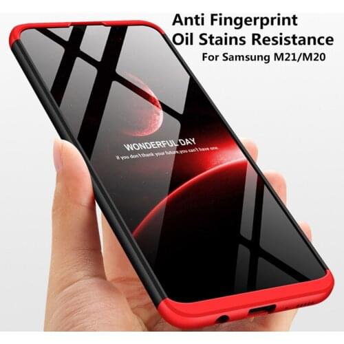 Color Matching PC Hard Cover For Samsung Galaxy M21 M20 Case Three-Part Easy Load&Unload Hard Oil Stains Resistance Protective
