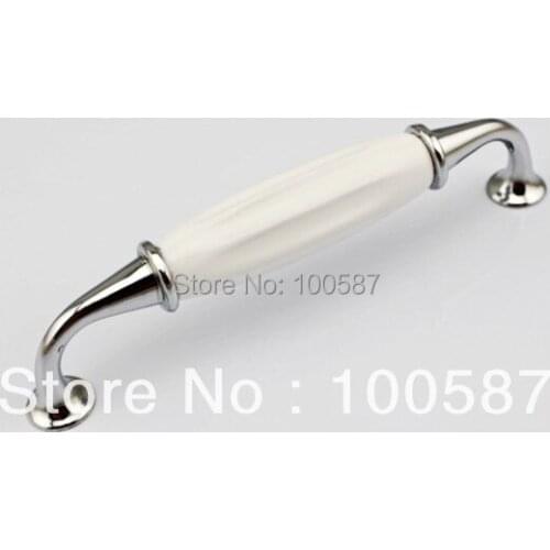UNILOCKS Light white contracted rural small ceramic handle drawer cabinet door cabinet handle (C.C:128 mm L:145mm)