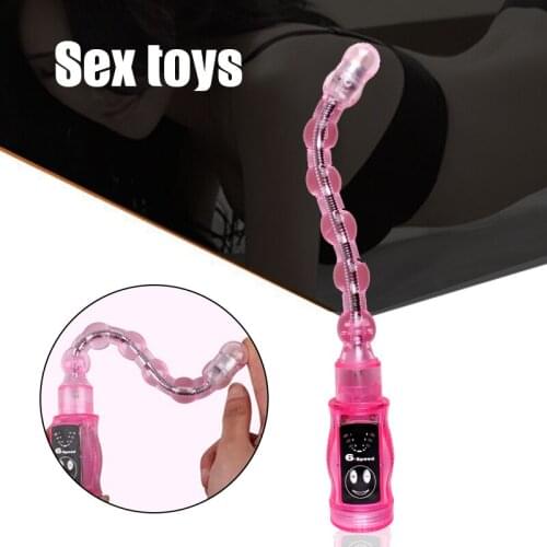 Female Masturbation Device G-spot Stimulation Anal Plug Can Be Freely Deformed Pull Beads Sex Toys 6 Frequency Adjustable