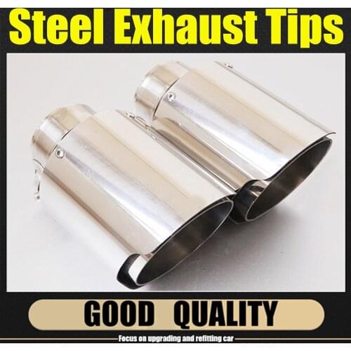 1Pcs Universal Car Styling High Quality Exhaust System Glossy Tail Pipe 304 Stainless Steel Exhaust Pipe Tailpipe