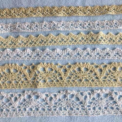 1cm 2.5cm 4cm Apparel Sewing Fabric DIY White Beige Trim Crocheted Cotton Lace Fabric Ribbon Handmade Accessories Craft