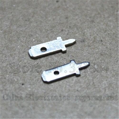100pcs/ lot Free shipping 2.8mm leg solder lug terminal connector piece PC board plug connector inserts spring copper terminals