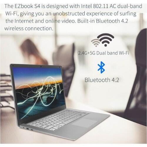 14.1 inch Hd Lightweight 2+32G Lapbook Laptop Z8350 64-Bit Quad Core 1.44Ghz Win10 1.3Mp Camera EU Plug Notebook 2pcs sil