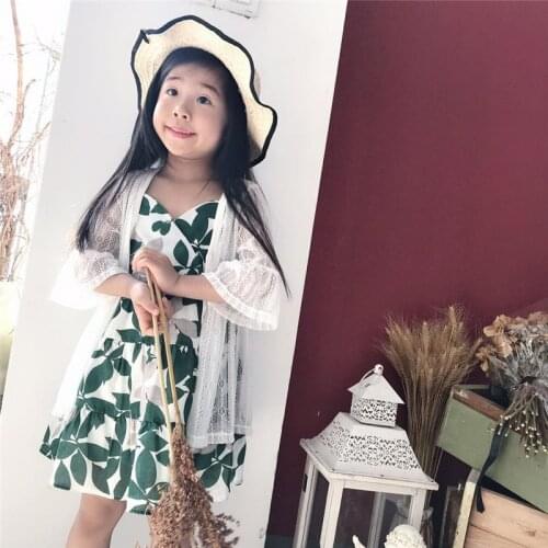 2021 Summer Girls Cardigans Jacket Kids White Girl Coat for 2 4 6 8 10 12 14 Years Old Outcoat Shawl Girls Clothing OKC195120