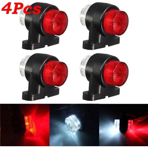 4pcs 12V-24V 8 LED Red&White Trailer Truck Lorry Side Marker-Light Tail-Lamp Truck Side Marker Lights