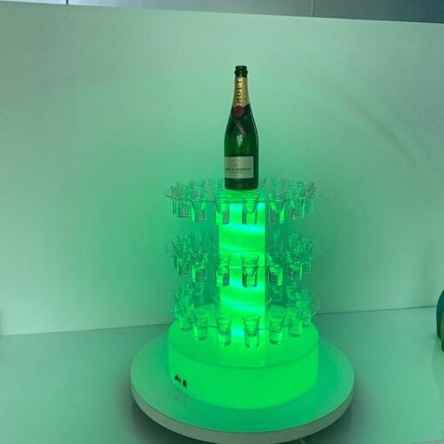 54 bullet Cups acrylic led display stand for Night Club Lounge Bar Party
